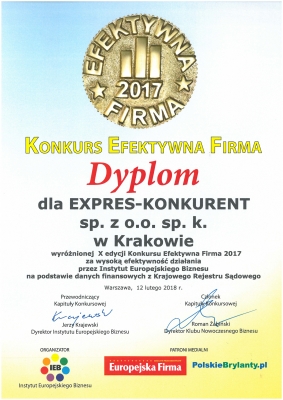 DYPLOM EFEKTYWNA FIRMA 2017
